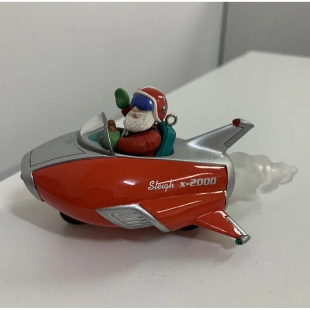 HALLMARK KEEPSAKE CHRISTMAS ORNAMENT HERE COMES SANTA SLEIGH X-2000